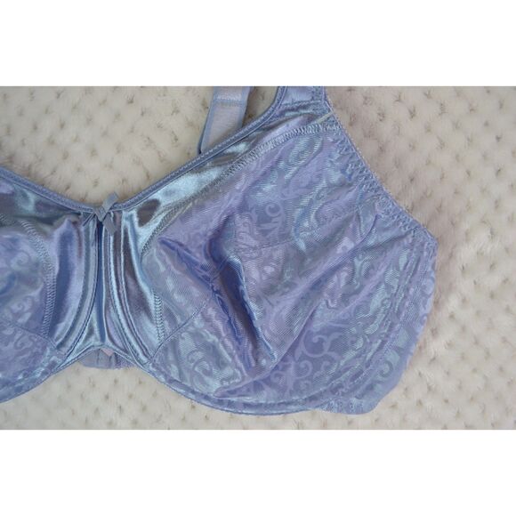 Bali Women's 38C Blue Satin Tracings Minimizer Bra - Picture 2 of 10